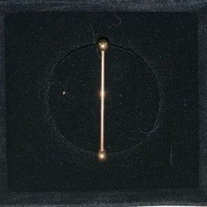 Gold industrial bar earring